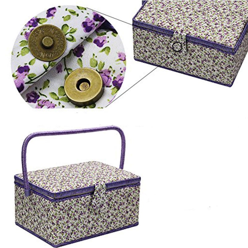 Flrhsjx Large Sewing Basket with Accessories, Sewing Organizer Box for Sewing Supplies and DIY Crafting Tools Storage, Sewing Kit Tools for Sewing Mending - Image 4